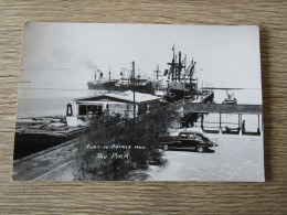 CPA PHOTO HAITI PORT AU PRINCE THE PIER PAQUEBOTS VOITURE ANCIENNE - Haiti