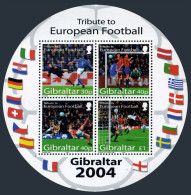 Gibraltar 974a,975 Sheets,MNH. European Soccer,2004. - Gibraltar