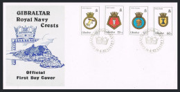 Gibraltar 431-435,FDC.Michel 447-450. Royal Naval Crests 1982.Opossum,Norfolk, - Gibraltar