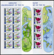 Gibraltar 946-949 Sheets,MNH.Enlargement Of European Union,2003.National Flowers - Gibraltar