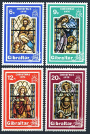 Gibraltar 334-337 Blocks/4,MNH. Mi 342-345. Christmas 1976.Stained Glass Windows - Gibraltar