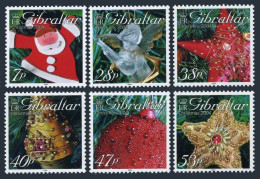 Gibraltar 999-1004,MNH. Christmas 2004.Christmas Tree Ornaments. - Gibilterra