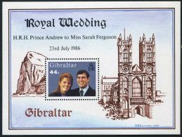 Gibraltar 498, MNH. Michel 512 Bl.10. Royal Wedding 1986. Andrew-Ferguson. - Gibraltar