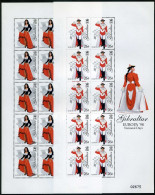 Gibraltar 760-763 Sheets, MNH. Michel 834-837 Klb. EUROPE-1998. Costumes. - Gibilterra