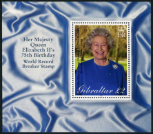 Gibraltar 880,MNH. Queen Elizabeth II,75th Birthday,2001. - Gibilterra