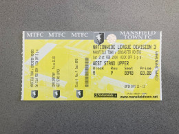 Mansfield Town V Doncaster Rovers 2003-04 Match Ticket - Tickets D'entrée