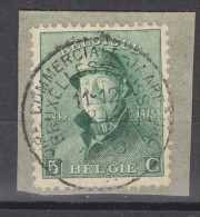 COB 167 Sur Fragment Oblitération Centrale Foire Commerciale De Bruxelles - 1919-1920  Re Con Casco
