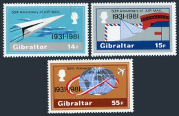 Gibraltar 410-412, MNH. Michel 426-428. Airmail Service 50th Ann. 1991. - Gibraltar