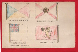 FLAGS OF SHIPPING CUNARD P+O ROYAL MAIL + MERCHANT SERVICE   RAPHAEL TUCK SERIES   - Other & Unclassified