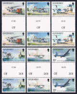 Guernsey 404-409 Gutter, MNH. Mi 453-458. Aircraft,50. 1989. DH86 Express,Rapide - Guernsey