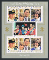 Guernsey 226a Sheet,MNH.Michel 225-231C,Bl.3. Royal Wedding 1981.Charles,Diana. - Guernesey