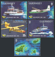 Guernsey 536-540,540a,MNH. Guernsey Post Office-25,1994.Ship,Plane,Map. - Guernsey