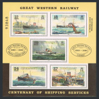 Guernsey 415a Sheet, MNH. Michel Bl.5. Great Western Railway Steamer, 1989. - Guernsey