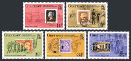 Guernsey 426-430,430a, MNH. Mi 487-491, Bl.6. Penny Black-150,1990. Stamp/stamp. - Guernsey