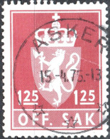 NORVEGIA, NORWAY, STEMMI, COATS OF ARMS, 1975, USATI Mi:NO D99a, Scott:NO O106, Yt:NO S98 - Usados