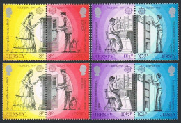 Jersey 202-205a Two Perf, MNH. Mi 192-195 A,B. EUROPE CEPT-1979. Communications. - Jersey