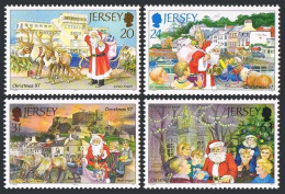 Jersey 818-821,MNH.Michel 805-808. Christmas 1997.Santa Claus,Jersey Landmarks. - Jersey