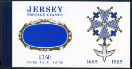 Jersey 366-371a Booklet, MNH. Huguenot Heritage, 1985. Naval Battle Of Viborg. - Jersey