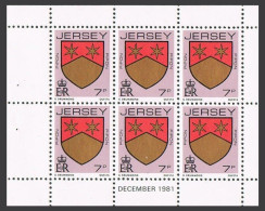 Jersey 253a Pane,MNH.Michel 249 H-b. Family's Arms,1981.Pipon. - Jersey