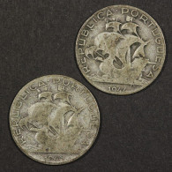 Portugal, Lot (2) 2.5 Escudos, 1944 & 1946, Argent (Silver), KM#580, Gomes#R30 - Portugal