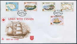 Jersey 190-194 FDC Ship.Michel 180-184. CAPEX-1978.Maps,Sailing Ship. - Jersey