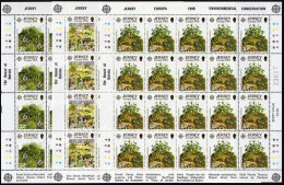 Jersey 396-398 Sheets,MNH.Michel 378-380 Klb. EUROPE CEPT-1986.Plants. - Jersey