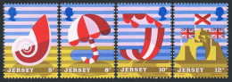 Jersey 124-127,127a, MNH. Mi 119-122, Bl.1. Tourism 1975. Posters:Shell,Umbrella - Jersey