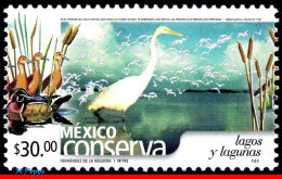 Ref. MX-2274 MEXICO 2002 - CONSERVATION, LAKES ANDLAGOONS, BIRDS, (30.00P), MNH, NATURE 1V Sc# 2274 - Zwanen