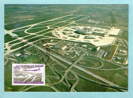 Carte Maximum 1974 - Aéroport Charles De Gaulle - YT 1787 - Paris - 1970-1979