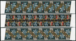 Malta 375-377 Strips/12, MNH-folded. Michel 364-366. Christmas 1967. Nativity. - Malta