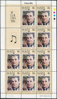 Malta 660-661 Sheets,MNH.Michel 726-727. EUROPE CEPT-1985,Music Year,Composers. - Malta