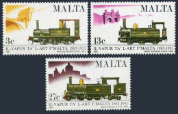 Malta 620-622, Lightly Hinged. Mi 673-675. Malta Railway-100, 1983. Locomotives. - Malta