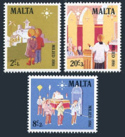 Malta B42-B44,MNH.Michel 652-654. Christmas 1981.Children,Procession,Service. - Malta