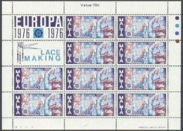 Malta 512-513 Sheets,MNH.Michel 532-533 Klb.EUROPE CEPT-1976.Lace Making,Carving - Malte