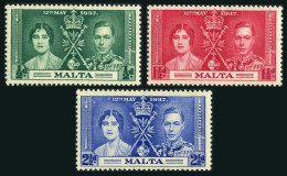 Malta 188-190,MNH,188 Yellowish. Coronation 1937:Queen Elizabeth,King George VI. - Malte
