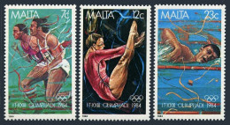 Malta 647-649, MNH. Mi 710-712. Olympics Los Angeles-1984: Running, Gymnastics, - Malte