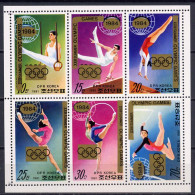 North Korea 1983 Olympic Games Los Angeles, Gymnastics Sheetlet With Golden Overprint MNH -scarce- - Verano 1984: Los Angeles