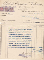 GENOVA - DOCUMENTO - FATTURA - SOCIETA' ESERCIZIO " VULCANO,, OFFICINE RIPARAZIONI NAVI  - 1924 - Italië