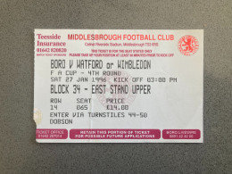 Middlesbrough V Wimbledon 1995-96 Match Ticket - Eintrittskarten