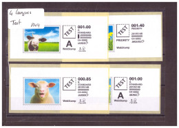 4 WEB STAMPS - ETIQUETTES TEST / ESSAI EN 4 LANGUES ( FR. D. IT. GB ) - Automatic Stamps