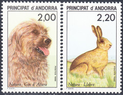 ANDORRA 1988(FRENCH ADM.), FAUNA, DOG And RABBIT, COMPLETE MNH SERIES With GOOD QUALITY, *** - Ongebruikt