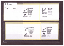 4 WEB STAMPS - ETIQUETTES TEST / ESSAI EN 4 LANGUES ( FR. D. IT. GB ) - Automatic Stamps