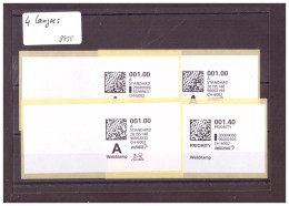 4 WEB STAMPS - ETIQUETTES EN 4 LANGUES ( FR. D. IT. GB ) - Automatic Stamps