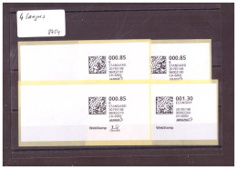 4 WEB STAMPS - ETIQUETTES EN 4 LANGUES ( FR. D. IT. GB ) - Timbres D'automates