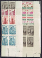 MONACO - COINS DATES - TP BLOCS DE 4 COINS DATES - N°169/171 * - 178 * - N°172/177A ** - 180/181 ** - TB - Unused Stamps