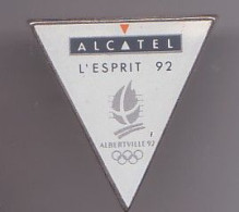 Pin's   Jeux Olympiques 92 Alberville Alcatel   L'Esprit  92 Réf 510 - Olympische Spelen