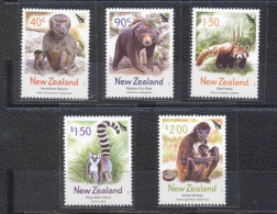 New Zeland 2004- Chinese New Year-Year Of The Monkey New Zeland Zoo Animals Set (5v) - Nuovi