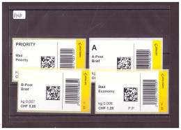 4 WEB STAMPS - ETIQUETTES 4 COURRIERS DIFFERENTS ( PRIOR, A, B POST ET MAIL ECONOMY - Francobolli Da Distributore