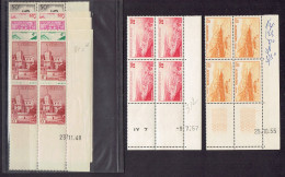 MONACO - TP BLOCS DE 4 COINS DATES - N°307/310 - 310B - 311A/312 - ** MNH - INSCRIPTIONS EN MARGE SUR 1 BLOC - Nuevos