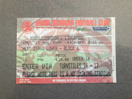 Middlesbrough V Liverpool 2005-06 Match Ticket - Match Tickets